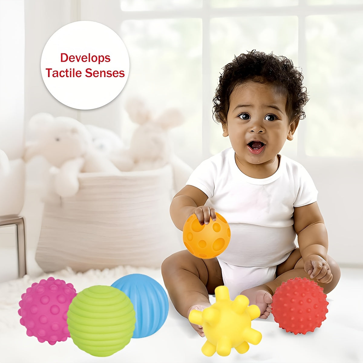 Textured PVC Baby Sensory Balls for 6 Months
