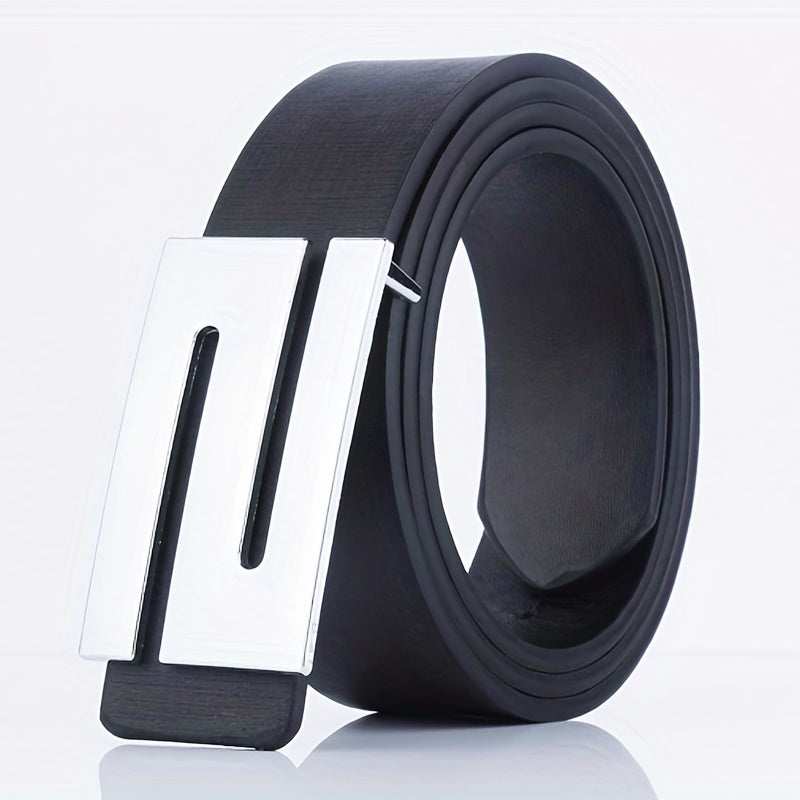 Men's Leather Belt with Buckle for Pants