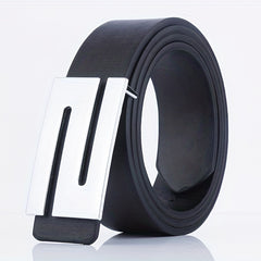 Men's Leather Belt with Buckle for Pants