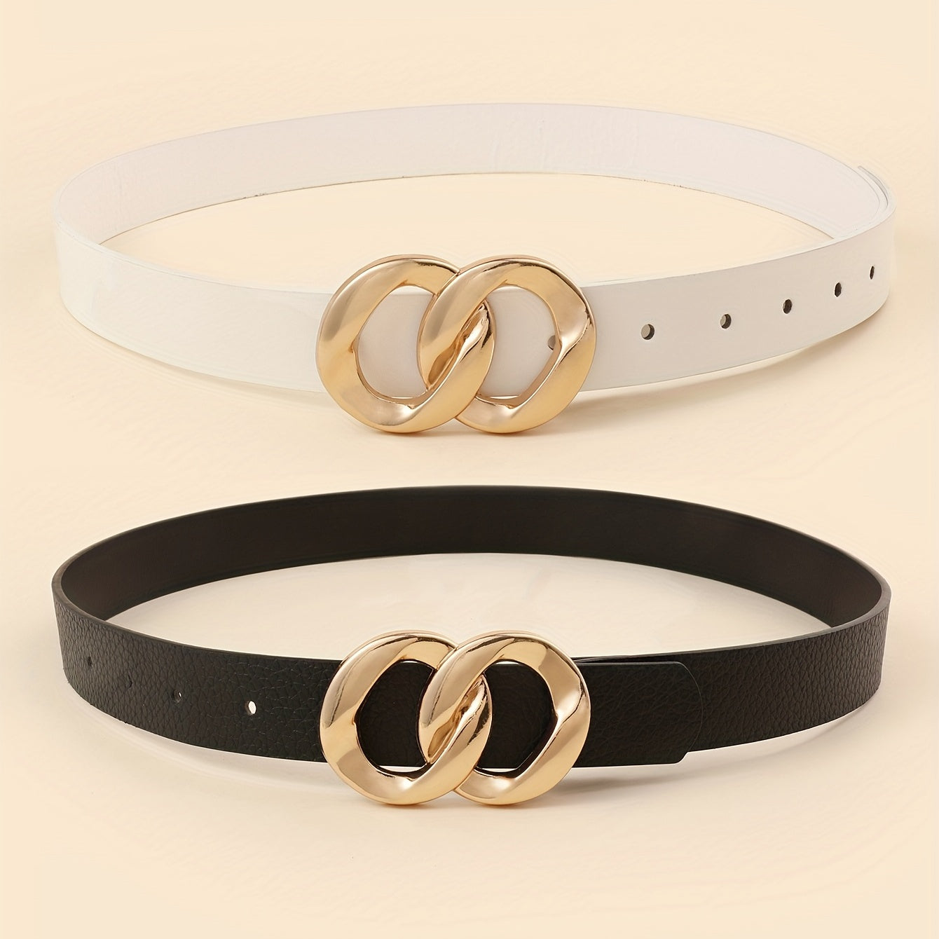 8 Shaped Buckle Belt Set - Women's Casual & Classic Belt for Dress and Pants