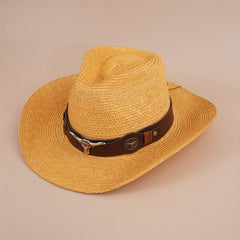 Cowboy Straw Hat Summer Sun Protection Jazz Large Brim Beach Hat