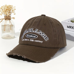 Water Washed Edge Grinding Baseball Cap Soft Top Wide Brim Peaked Cap