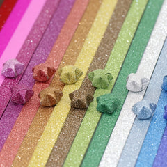 360pcs Vibrant Glitter Star Origami Paper Strips - Creative Decoration