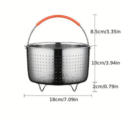 1pc Stainless Steel Steamer Basket Insert 18.01cmx12.01cm