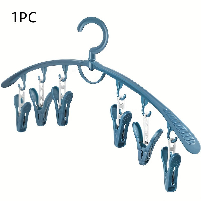 6 Clips Clothes Hanger Plastic Socks Underwear Drying Clips