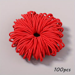 100pcs Elastic Hair Ties for Girls - Perfect Gift for Parties & Daily Life