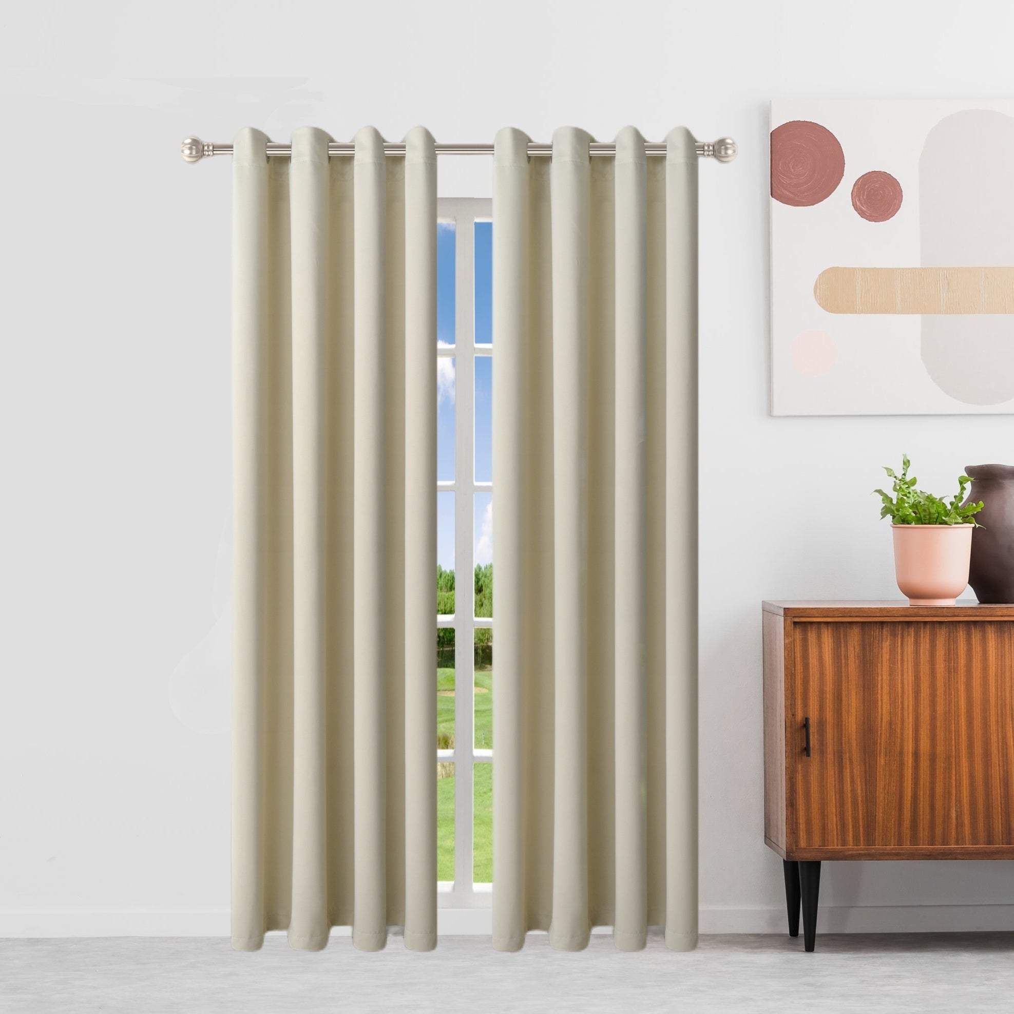 Blackout Curtain Heat Insulation Grommet Top Curtain