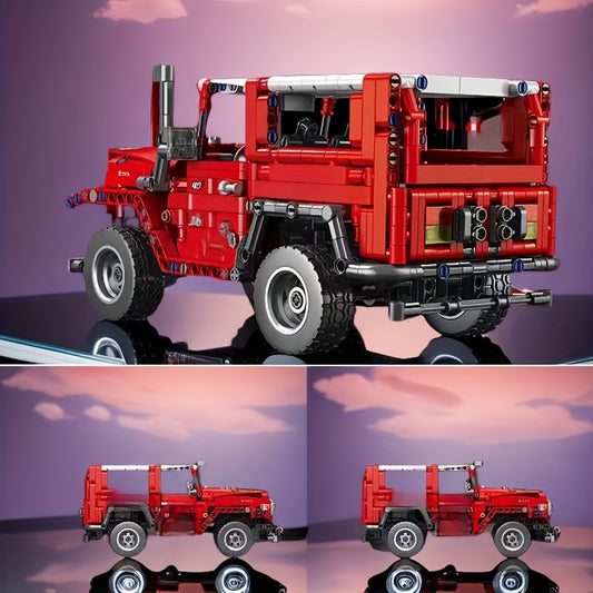 1010 Particle Red Off Road Building Block Toy