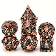 7pcs Hollow Magic Eye Metal Dice Set Role-playing Game Props Christmas