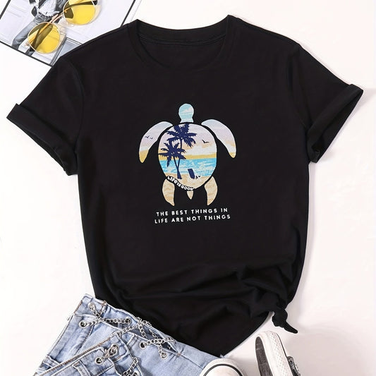 Sea Turtle & Seaside Women's Graphic T-shirt
