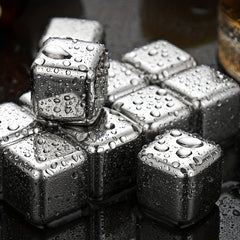 3pcs Stainless Steel Ice Cube Reusable Chilling Whiskey Stones