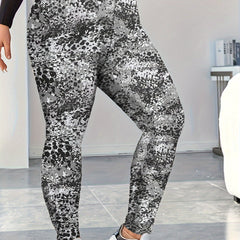  Splash Painting Print High Rise Skinny Trousers