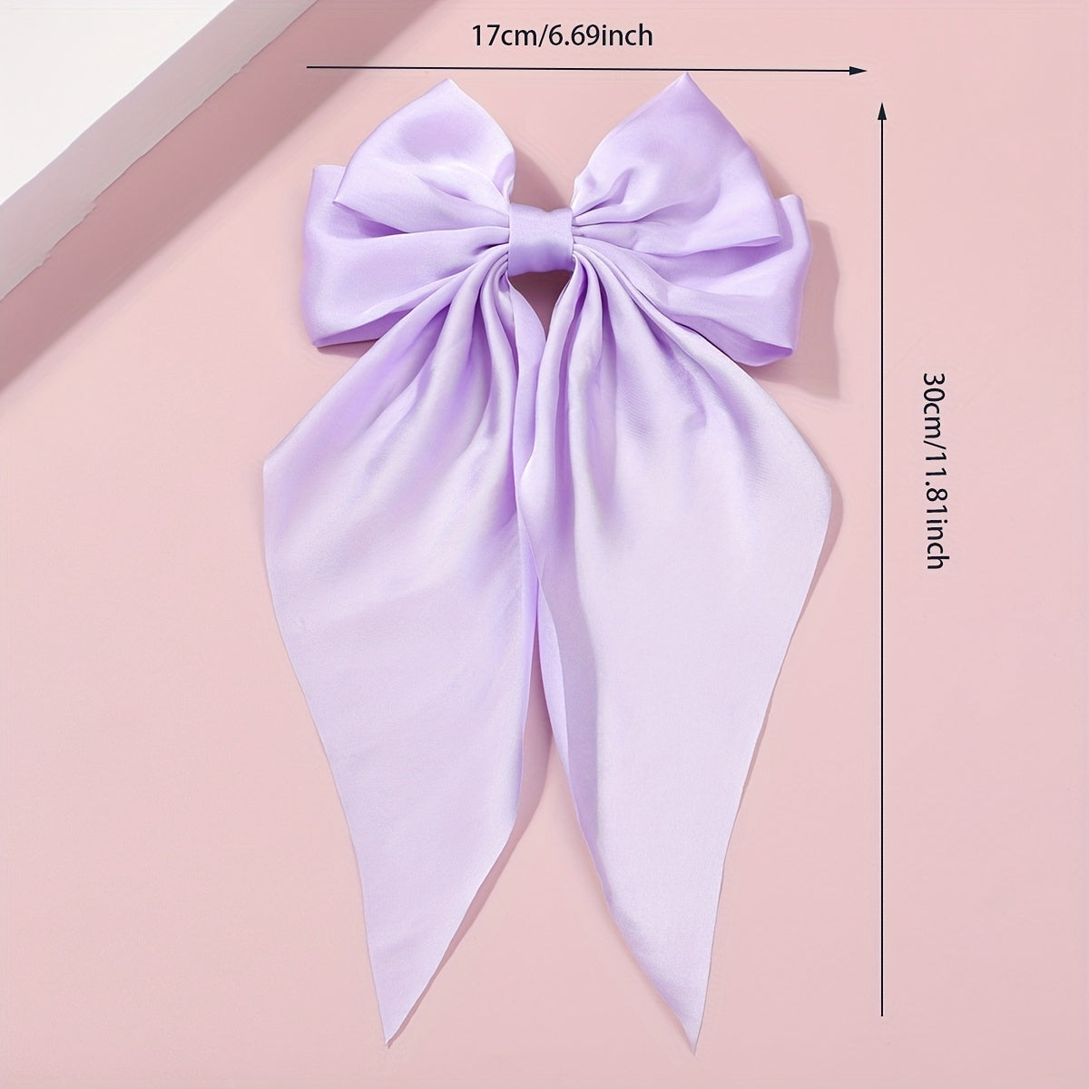 Purple Bow Hair Clip Barrette Ponytail Women
