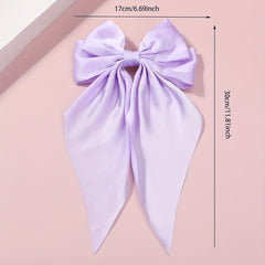 Purple Bow Hair Clip Barrette Ponytail Women