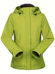 Women's Thermal Hooded Jacket Windproof Softshell Coat for Hiking