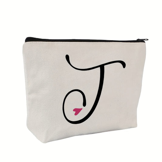 Monogram Travel Makeup Bag Roomy Cosmetic Bag With Zipper