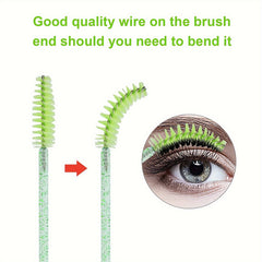 100 Disposable Mascara Brushes Makeup Tools 8 Colors