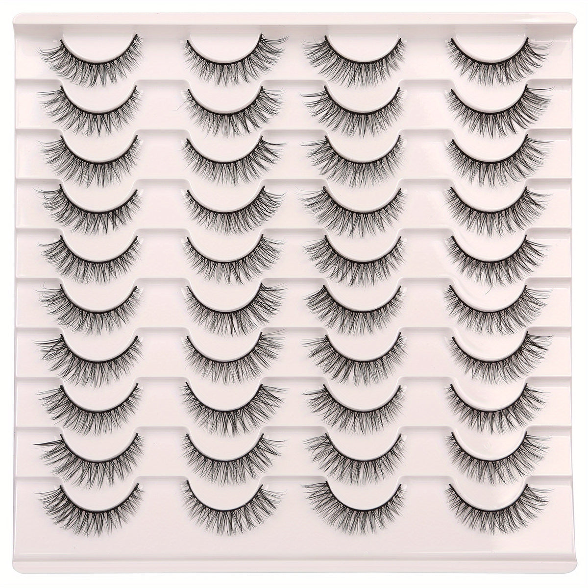 20 Pairs Natural Look Cat Eye Lashes 3D Light Volume Fluffy Eyelash Extension