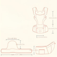 Breathable Baby Carrier Waist Stool for Summer Travel