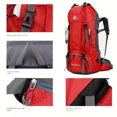 Large Capacity Mountaineering Bag With Rain Cover Waterproof Outdoor Travel Bag