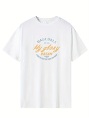 Men's Printed Leisure Sports T shirt Casual Stretch Tee Shirt