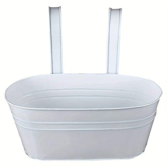 Metal Hanging Flower Pots Wall Mounted Garden Bucket with Hooks
