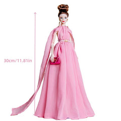Elegant Long Gown Set with Handbag, Belt & Shoes