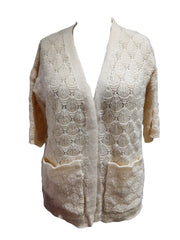  Eyelet Embroidered Cardigan with Pockets