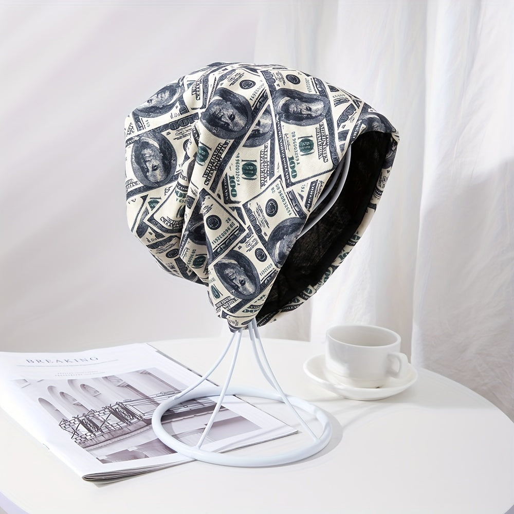 Men's Dollar Print Turban Hat Stacking Cap