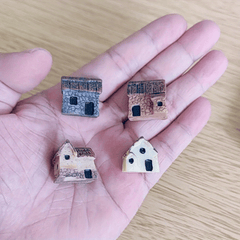 16pcs Rustic House Set for Garden Resin Bonsai Accessories