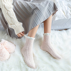 Fuzzy Floor Socks Warm Mid Tube Women's Stockings