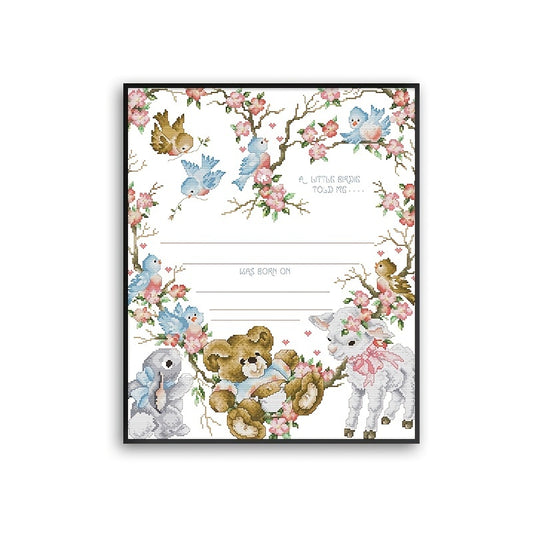 DIY Cross Stitch Birth Proof Embroidery Bag Bedroom Decoration 14CT