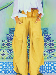Women's Plus High Rise Wide Leg Trousers With Pockets