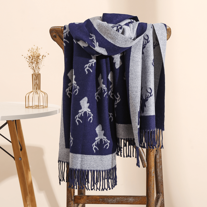 Set of 2 Fringe Trim Scarves