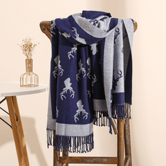Set of 2 Fringe Trim Scarves