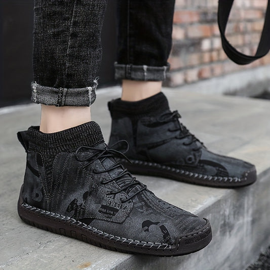 Men's Faux Leather Ankle Top Boots for Climbing Trekking