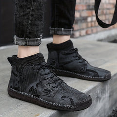 Men's Faux Leather Ankle Top Boots for Climbing Trekking