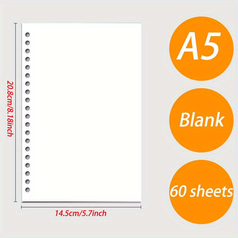 Loose Leaf Core Paper 60 Sheets 120 Pages 80g 26 Hole A5 B5 A4 Road Paper