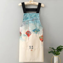 Chinese Style Cooking Apron Linen Canvas Apron Kitchen Apron