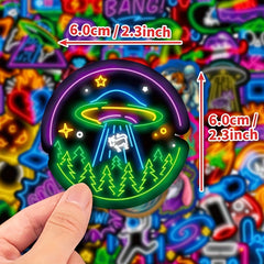 50pcs Neon Style Stickers DIY Creative Toys