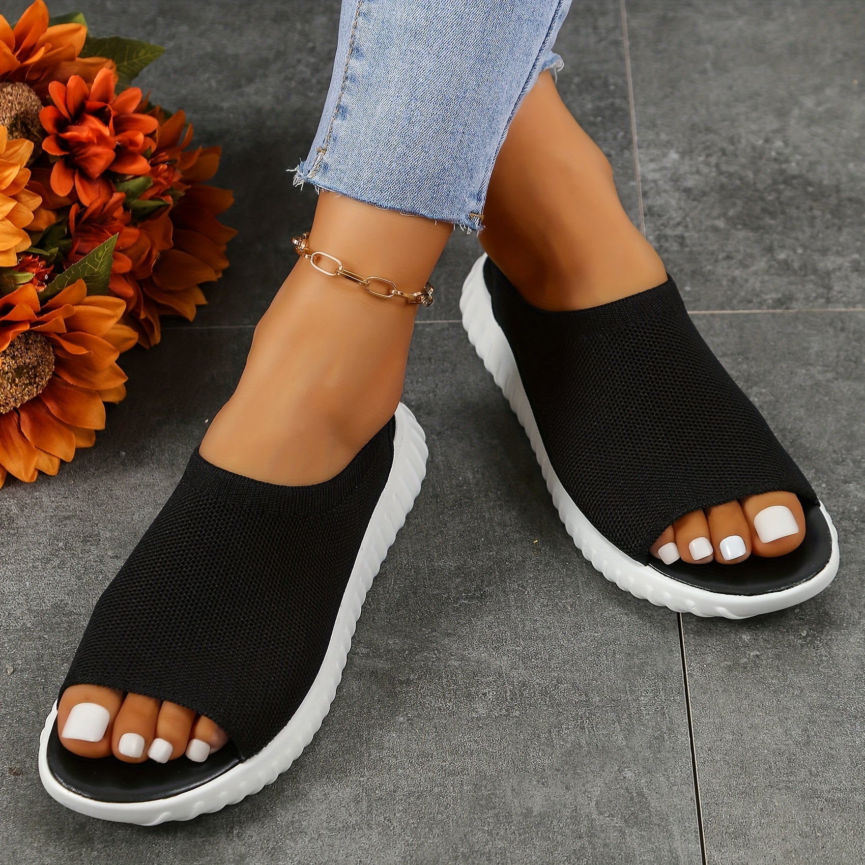 Women's Breathable Ankle Strap Sandals Comfortable Open Toe Shoes