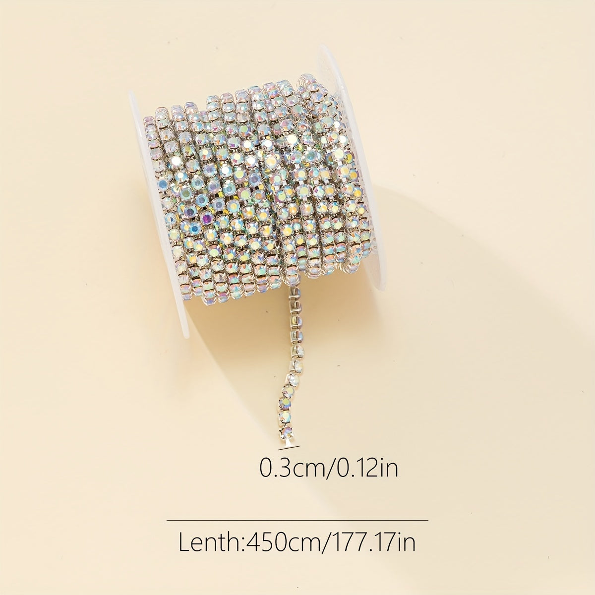 177 17inch Rhinestone Chain Silver Base AB Mixed Chain for DIY Accessories