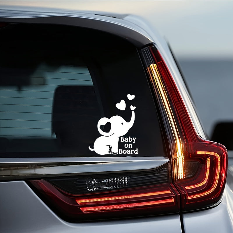 Elephant Baby On Board Car Reflective Sticker Safety Reminder