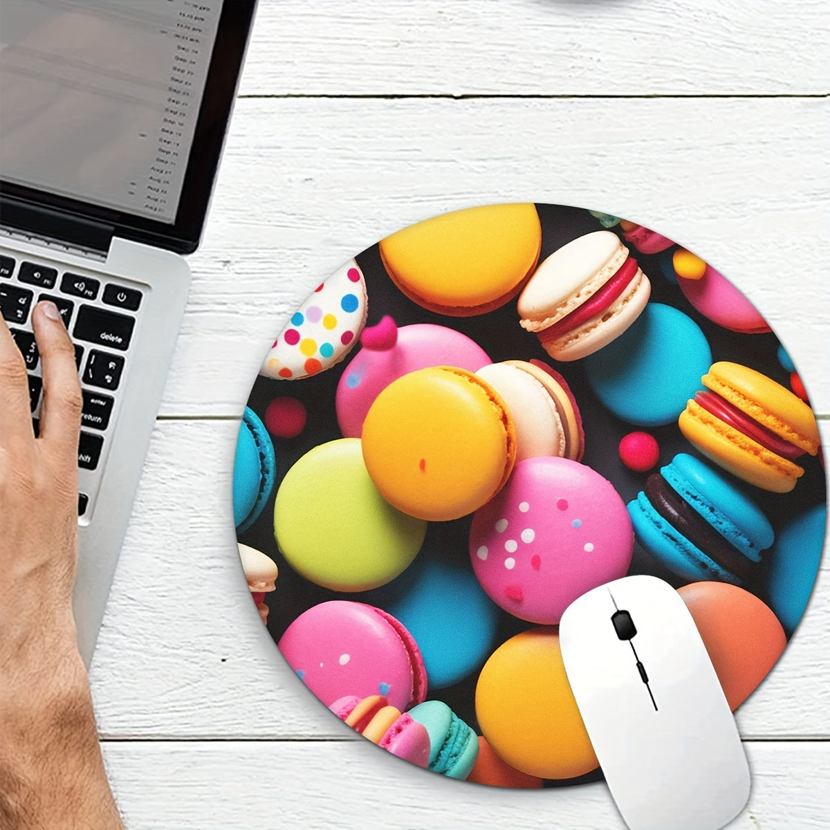 Colorful Biscuit Printed Anti-slip Mouse Pad for Gaming and Office Use