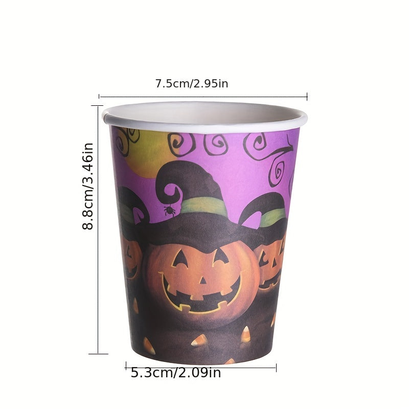 10pcs Halloween Party Paper Tableware Disposable Paper Cups