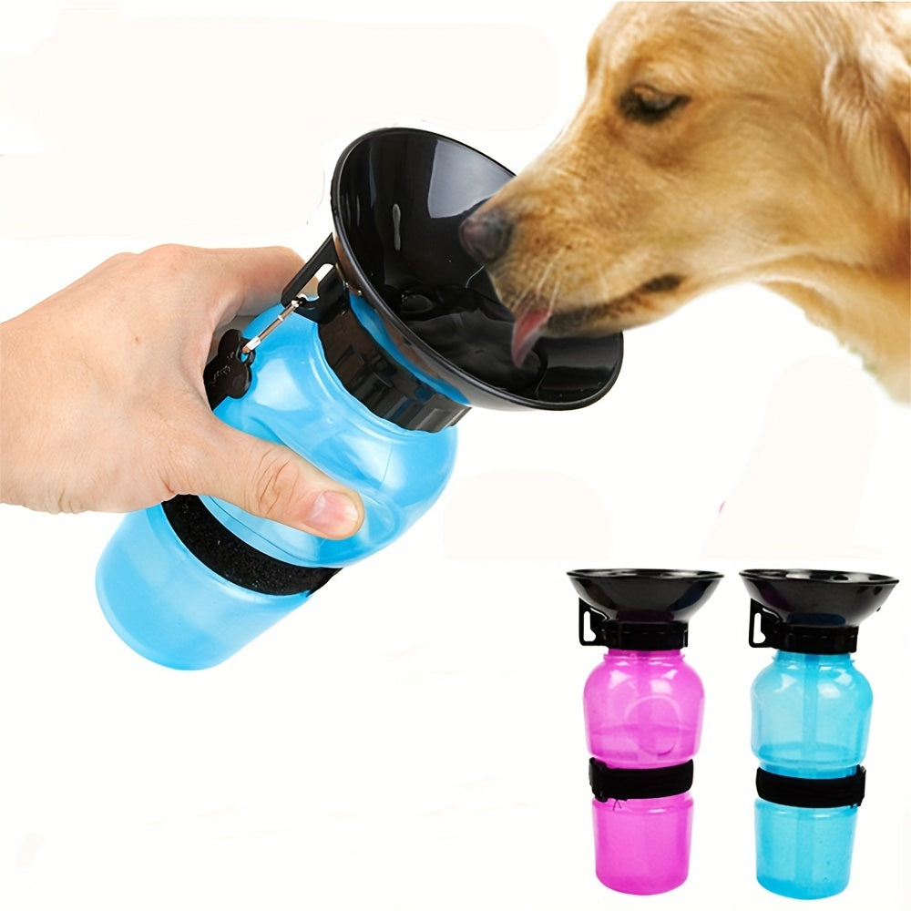 Portable Pet Water Bottle with Foldable Cup 0.5L Capacity