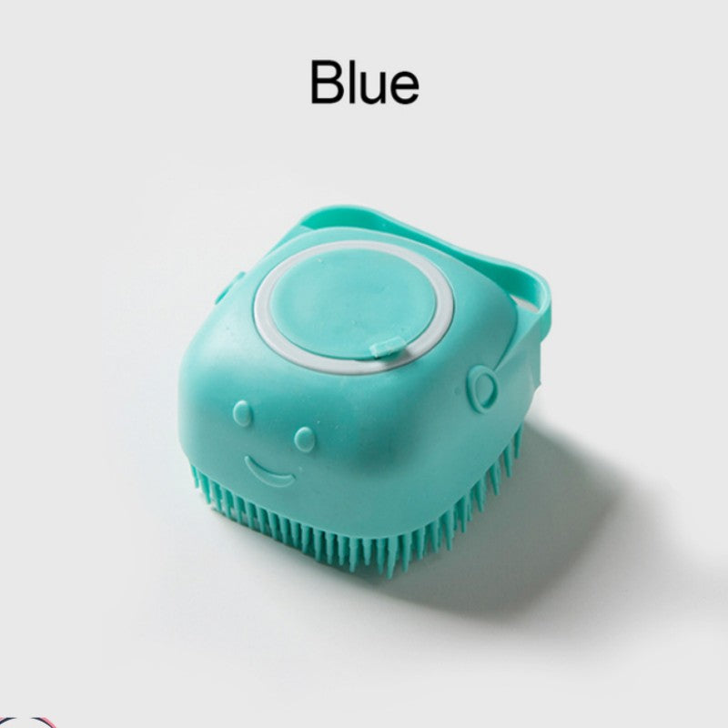 Silicone Pet Bath Brush with Massage & Shower Gel Dispenser