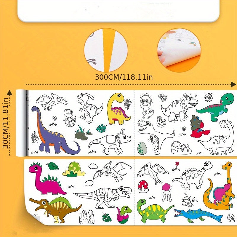 Non Toxic Dinosaur Coloring Paper Roll