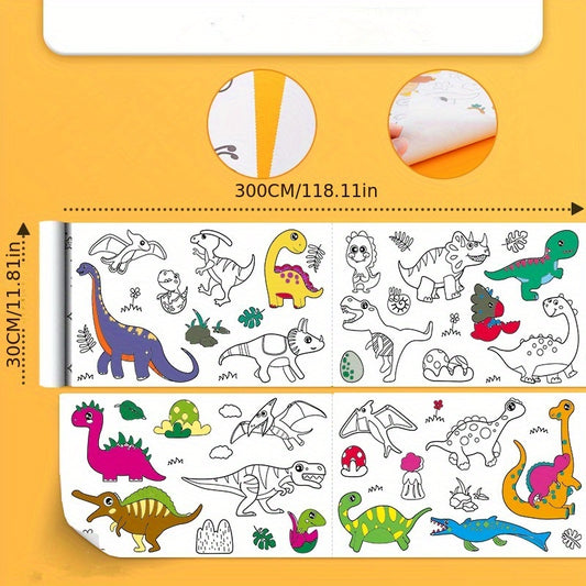 Non Toxic Dinosaur Coloring Paper Roll