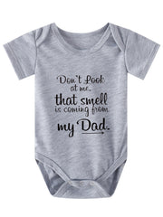 Girls Letter Print Short Sleeve Onesie - Pregnancy Announcement
